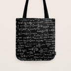 Math Equations // Black Tote Bag Gallery Image 1