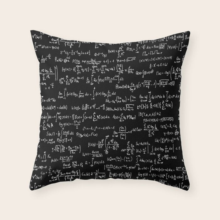 Math Equations // Black Throw Pillow Gallery Image 6