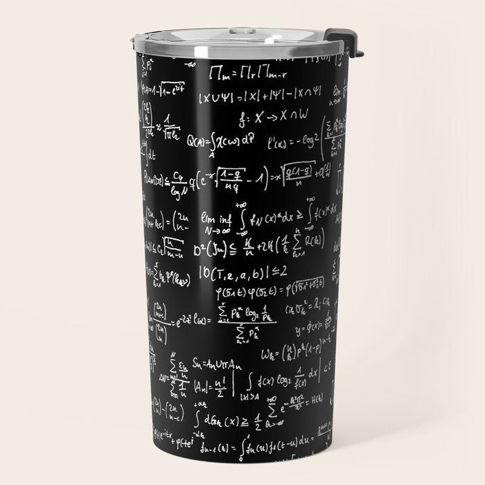Math Equations // Black Travel Mug Gallery Image 2