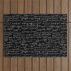 Math Equations // Black Outdoor Rug Gallery Image 1