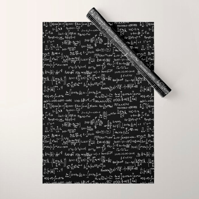 Math Equations // Black Wrapping Paper Gallery Image 1