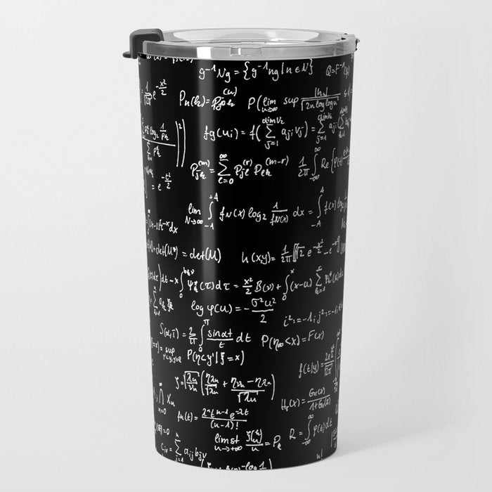 Math Equations // Black Travel Mug Gallery Image 3