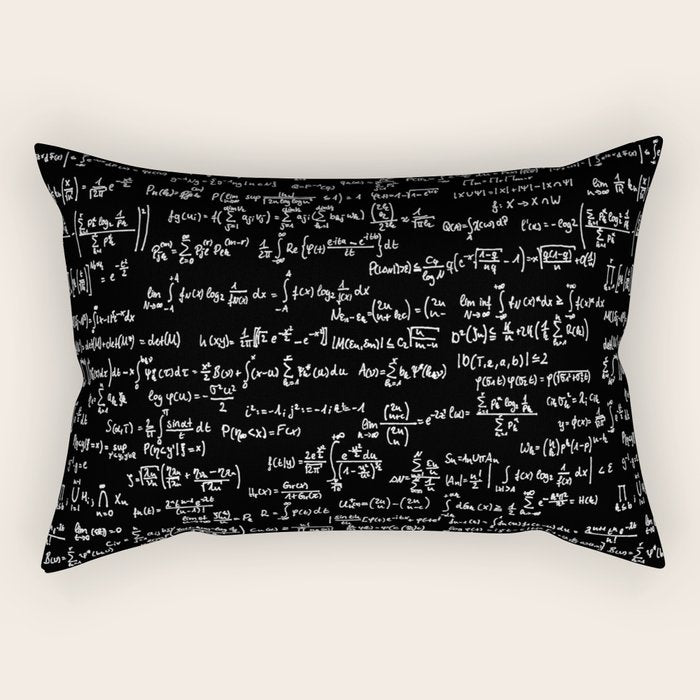 Math Equations // Black Rectangular Pillow Gallery Image 2