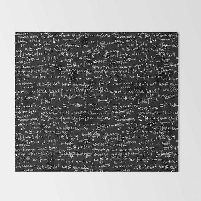 Math Equations // Black Throw Blanket Gallery Image 2