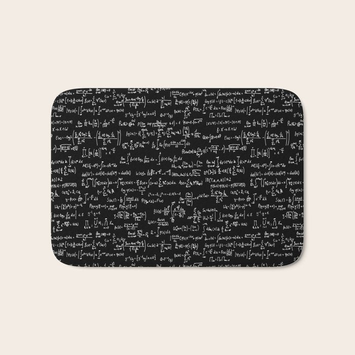 Math Equations // Black Bath Mat Gallery Image 1
