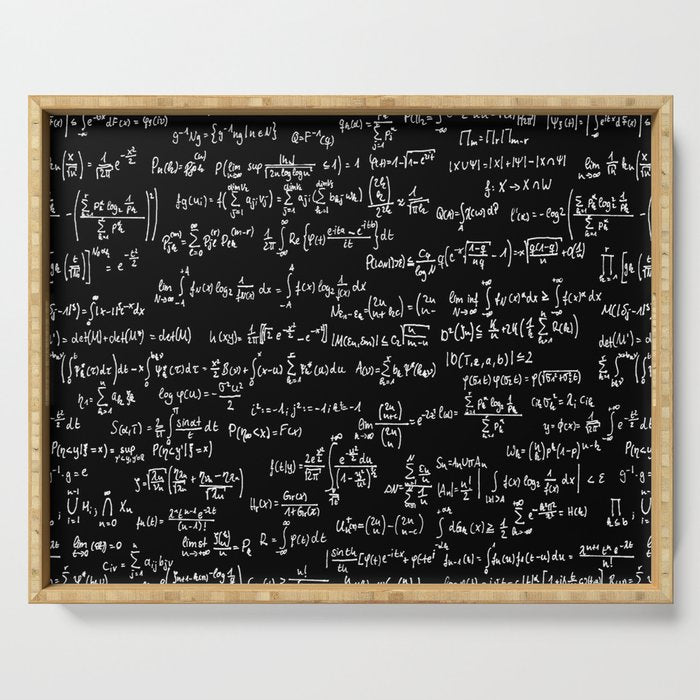 Math Equations // Black Serving Tray Gallery Image 1