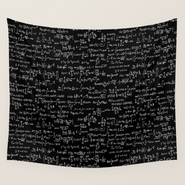 Math Equations // Black Wall Tapestry Gallery Image 1