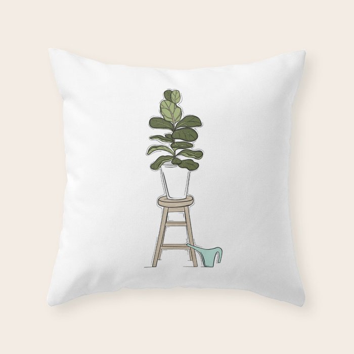 Fiddle Fig Tree Throw Pillow Gallery Image 1