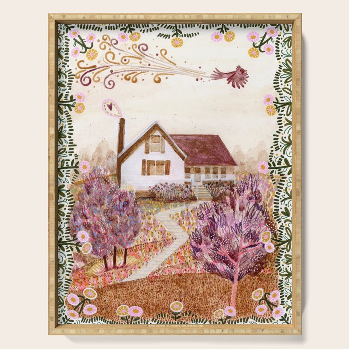 The Old Country Farm in Rustic Brown - Farm House Decor Serving Tray Gallery Image 1