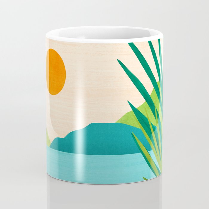 Bali Sunset View in Teal and Orange Coffee Mug Gallery Image 4