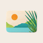Bali Sunset View in Teal and Orange Bath Mat Gallery Image 1