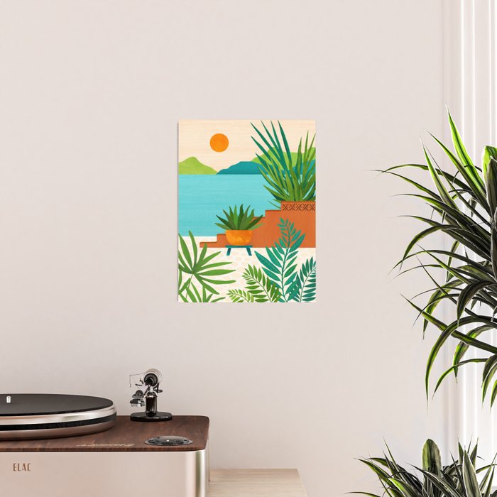 Bali Sunset View in Teal and Orange Poster Gallery Image 2