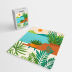 Bali Sunset View in Teal and Orange Jigsaw Puzzle Gallery Image 2