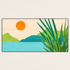 Bali Sunset View in Teal and Orange Desk Mat Gallery Image 3
