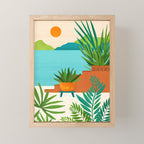 Bali Sunset View in Teal and Orange Mini Art Print Gallery Image 1