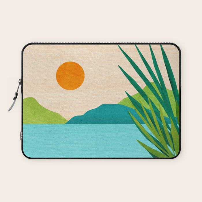 Bali Sunset View in Teal and Orange Laptop Sleeve Gallery Image 1