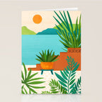 Bali Sunset View in Teal and Orange Stationery Card Gallery Image 2