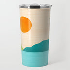 Bali Sunset View in Teal and Orange Travel Mug Gallery Image 1