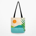 Bali Sunset View in Teal and Orange Tote Bag Gallery Image 2