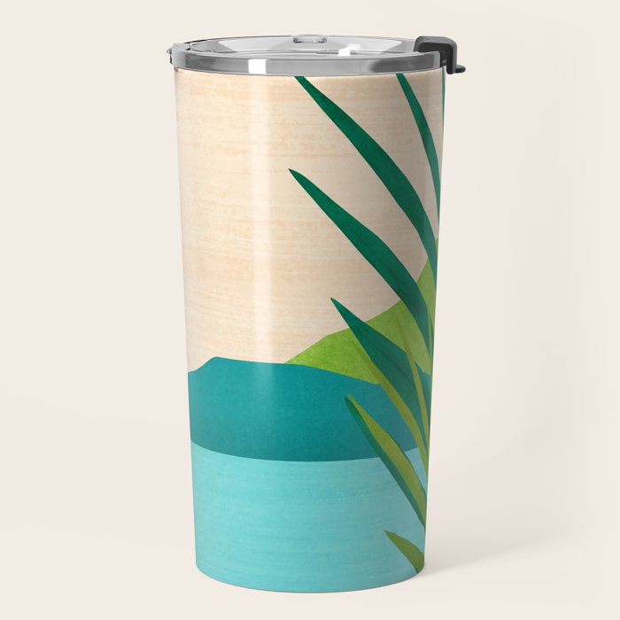 Bali Sunset View in Teal and Orange Travel Mug Gallery Image 2