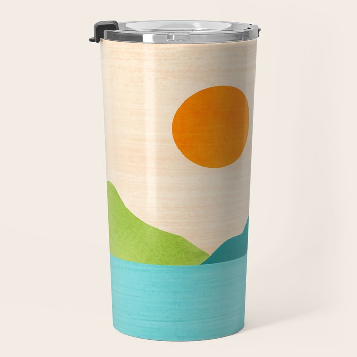 Bali Sunset View in Teal and Orange Travel Mug Gallery Image 3