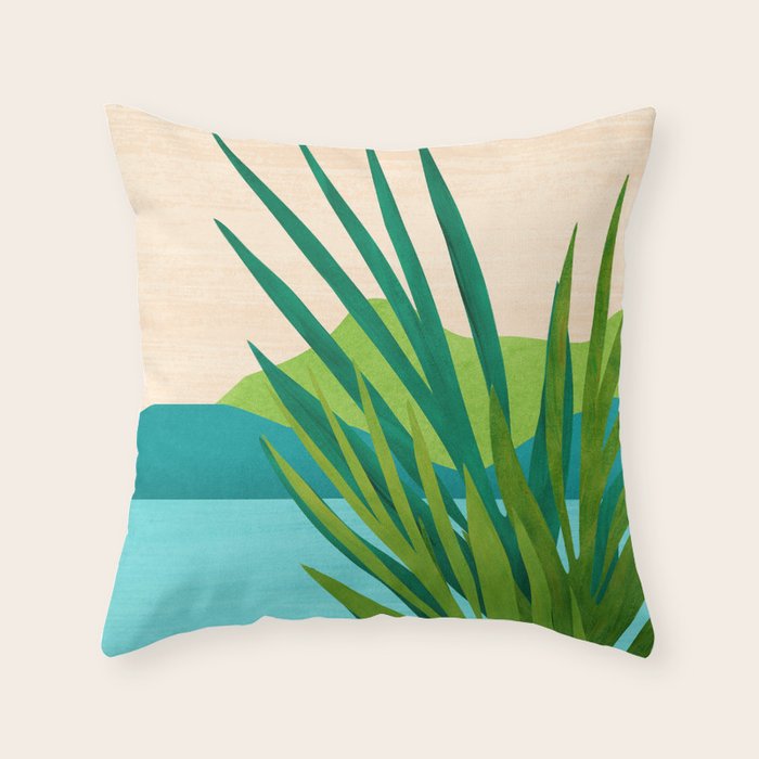 Bali Sunset View in Teal and Orange Throw Pillow Gallery Image 6