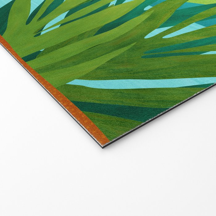 Bali Sunset View in Teal and Orange Welcome Mat Gallery Image 2
