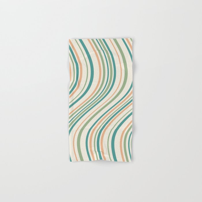 Wavy Stripes XXVI - Natural Boho Bath Towel Gallery Image 1