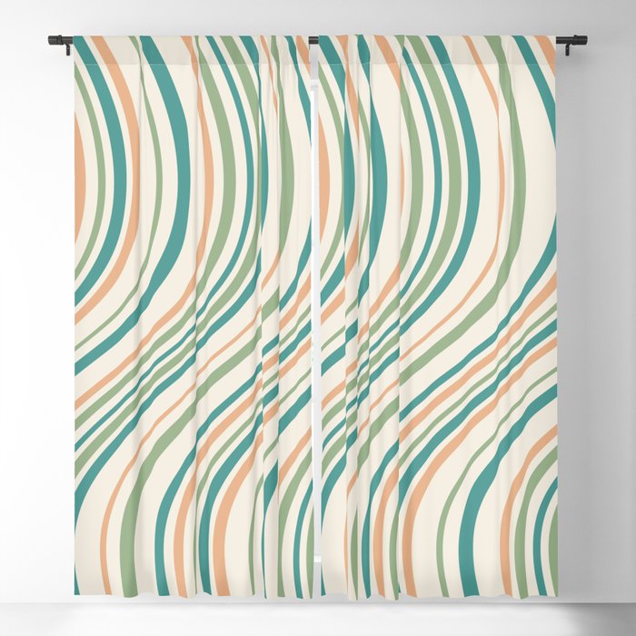 Wavy Stripes XXVI - Natural Boho Window Curtain Gallery Image 1