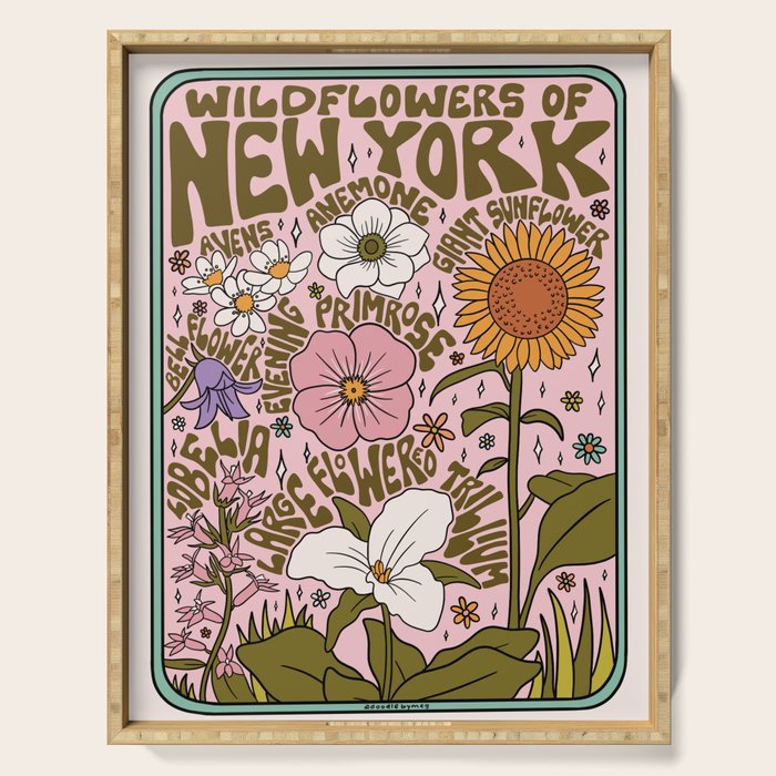 New York Wildflowers Serving Tray Gallery Image 1