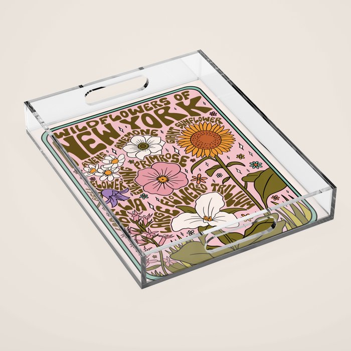 New York Wildflowers Acrylic Tray Gallery Image 1