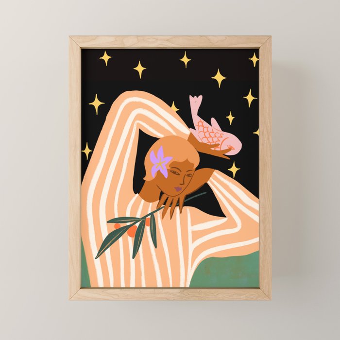 Fish and Tangerine Mini Art Print Gallery Image 1
