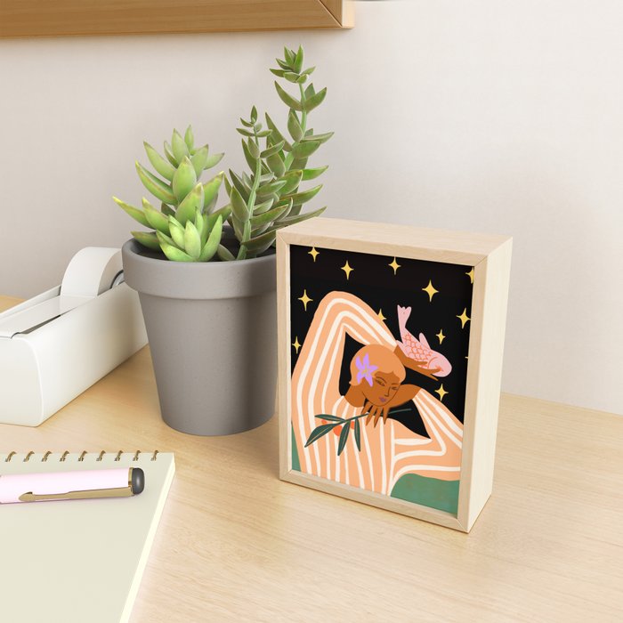 Fish and Tangerine Mini Art Print Gallery Image 2