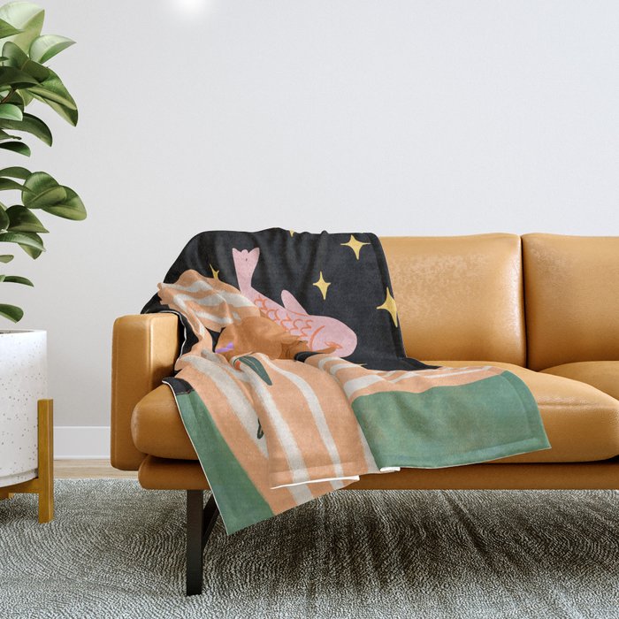 Fish and Tangerine Throw Blanket Gallery Image 1