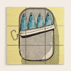 Pilchard fish in a tin Wood Wall Art Gallery Image 1