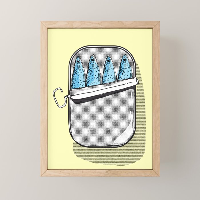 Pilchard fish in a tin Mini Art Print Gallery Image 1
