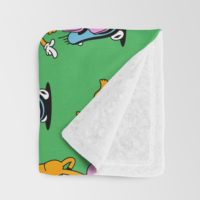 Retro dog cartoon character pattern Throw Blanket Gallery Image 3