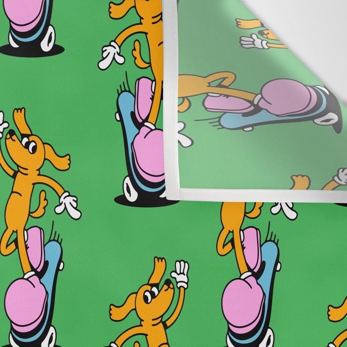 Retro dog cartoon character pattern Wall Tapestry Gallery Image 3
