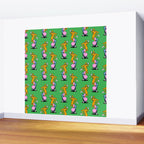 Retro dog cartoon character pattern Wall Mural Gallery Image 2