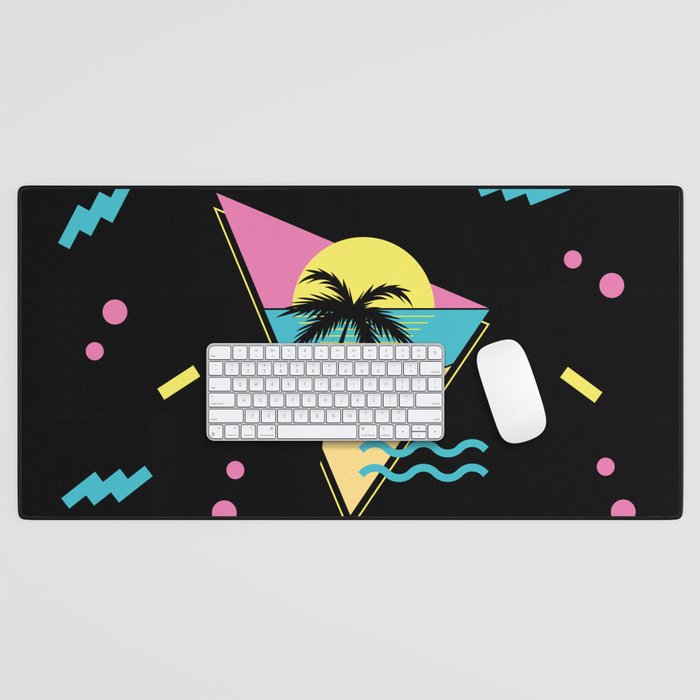 Memphis pattern 42 - 80s / 90s Retro / palm tree / summer Desk Mat Gallery Image 1