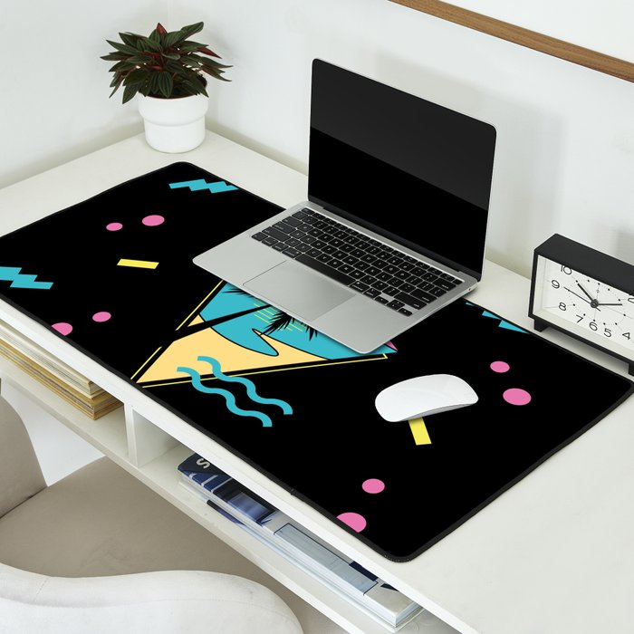 Memphis pattern 42 - 80s / 90s Retro / palm tree / summer Desk Mat Gallery Image 2