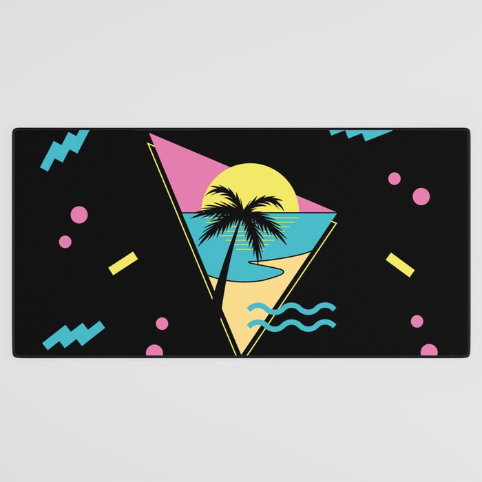 Memphis pattern 42 - 80s / 90s Retro / palm tree / summer Desk Mat Gallery Image 3