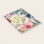 Watercolor pink navy blue burgundy mint floral Notebook Gallery Image 3