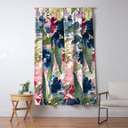 Watercolor pink navy blue burgundy mint floral Window Curtain Gallery Image 5