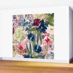 Watercolor pink navy blue burgundy mint floral Wall Mural Gallery Image 2