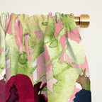 Watercolor pink navy blue burgundy mint floral Window Curtain Gallery Image 2