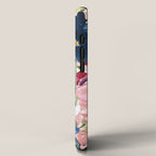 Watercolor pink navy blue burgundy mint floral iPhone Case Gallery Image 2