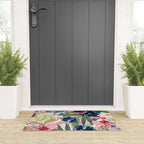Watercolor pink navy blue burgundy mint floral Welcome Mat Gallery Image 3