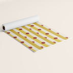 Yellow Stripes and Red Dots Pattern with Texture Yoga Mat Gallery Image 2