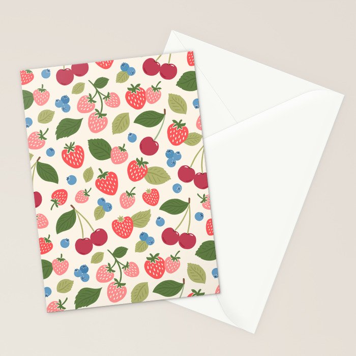 Berry Cherry Harvest Stationery Card Gallery Image 2